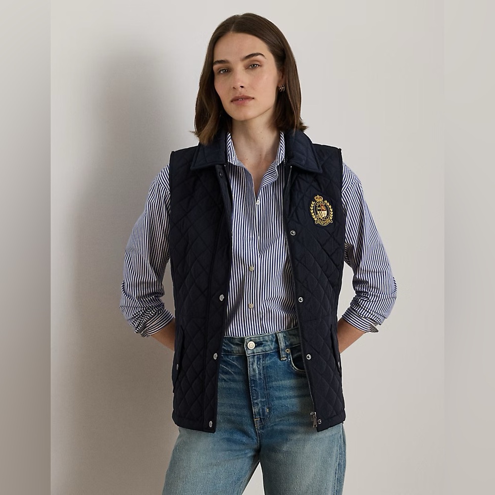 Ralph Lauren Quilted Vest Black M NWT — Timeless Old Money Elegance